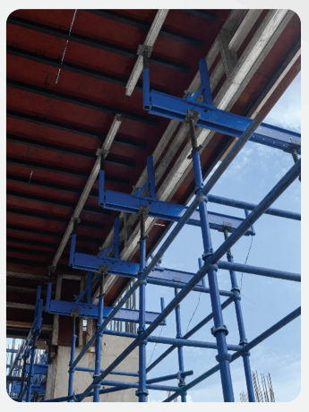 Bajaj heavy adjustable beam bracket formwork installed on site